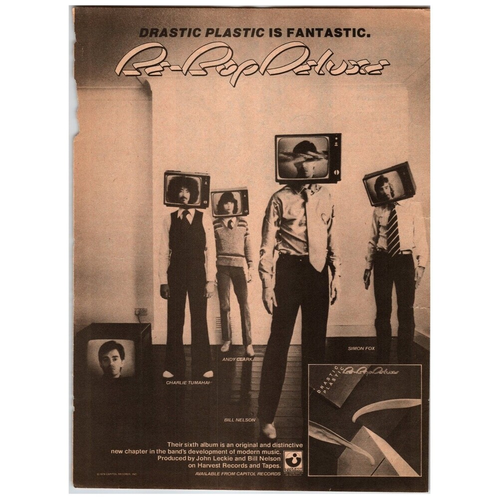 1978 Be-Bop Deluxe Drastic Plastic Capitol Records Magazine Ad Art Rock